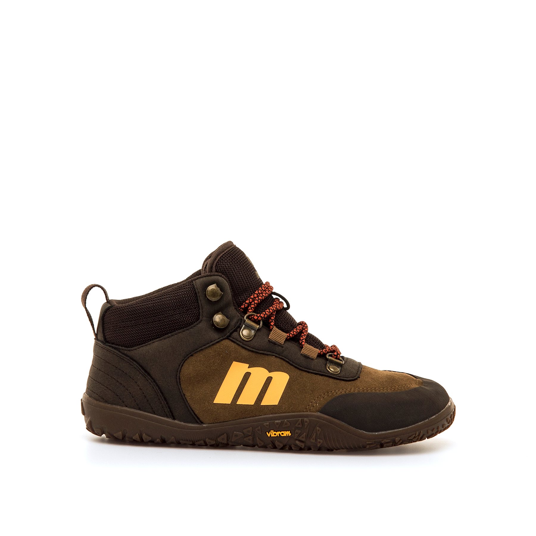 Mustang-MTNG botines planos barefoot mujer free vibram marron con cierre cordones y tipo de puntera redonda
