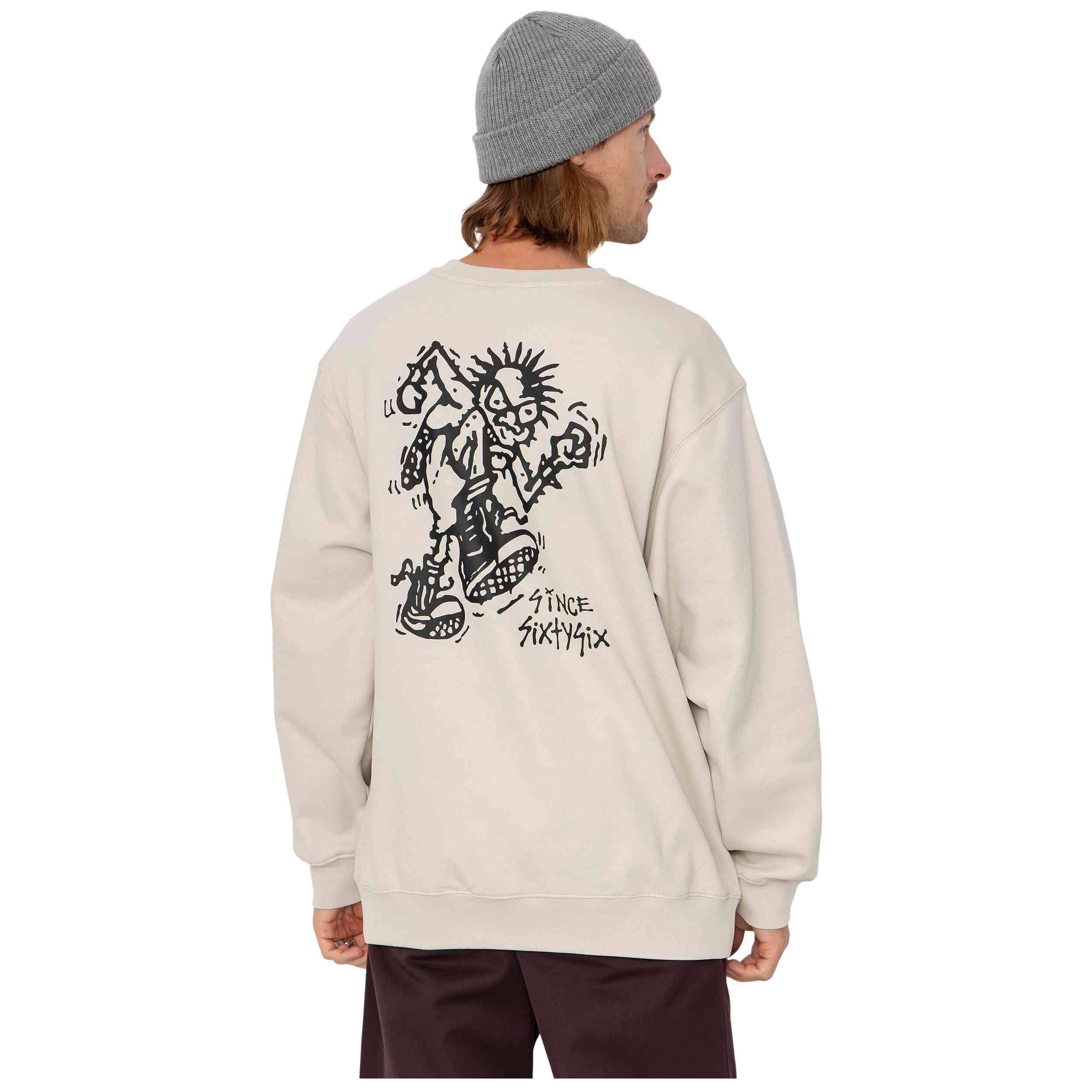 Sudadera Vans modelo Stomper Loose Fit Crew Taupe Mist en color Verde