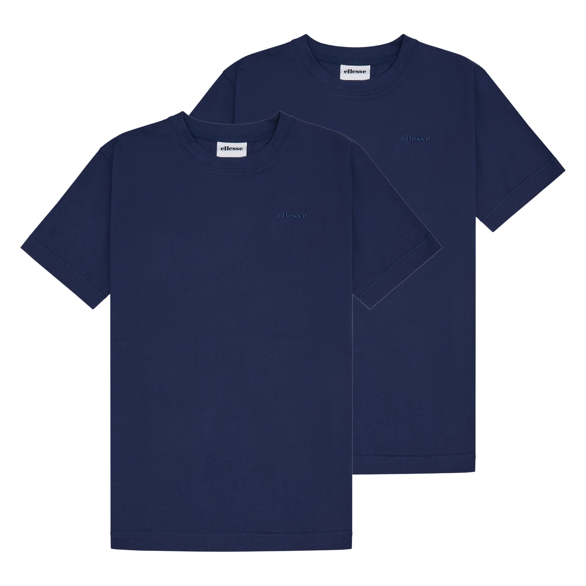 ellesse Camiseta para hombre paquete de 2 - ACCIANO, manga corta, cuello redondo, logotipo, algodón, liso ACCIANO TEE 2P