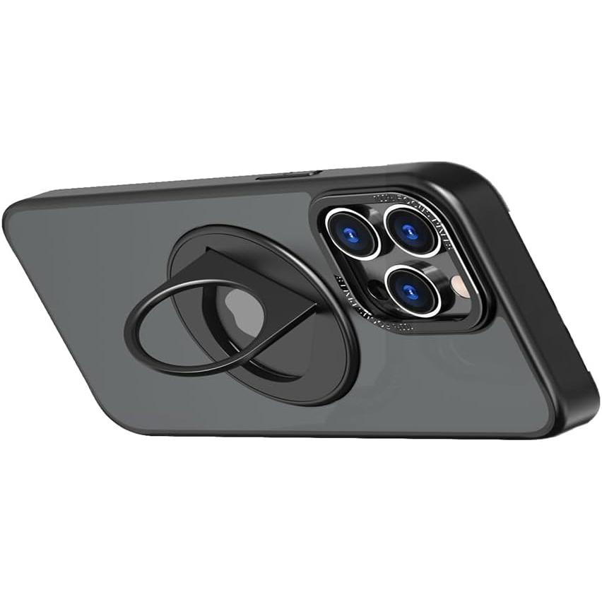 Eshow DF15 Funda para iPhone 15 Pro Max con Anillo Giratorio y Soporte Magnético