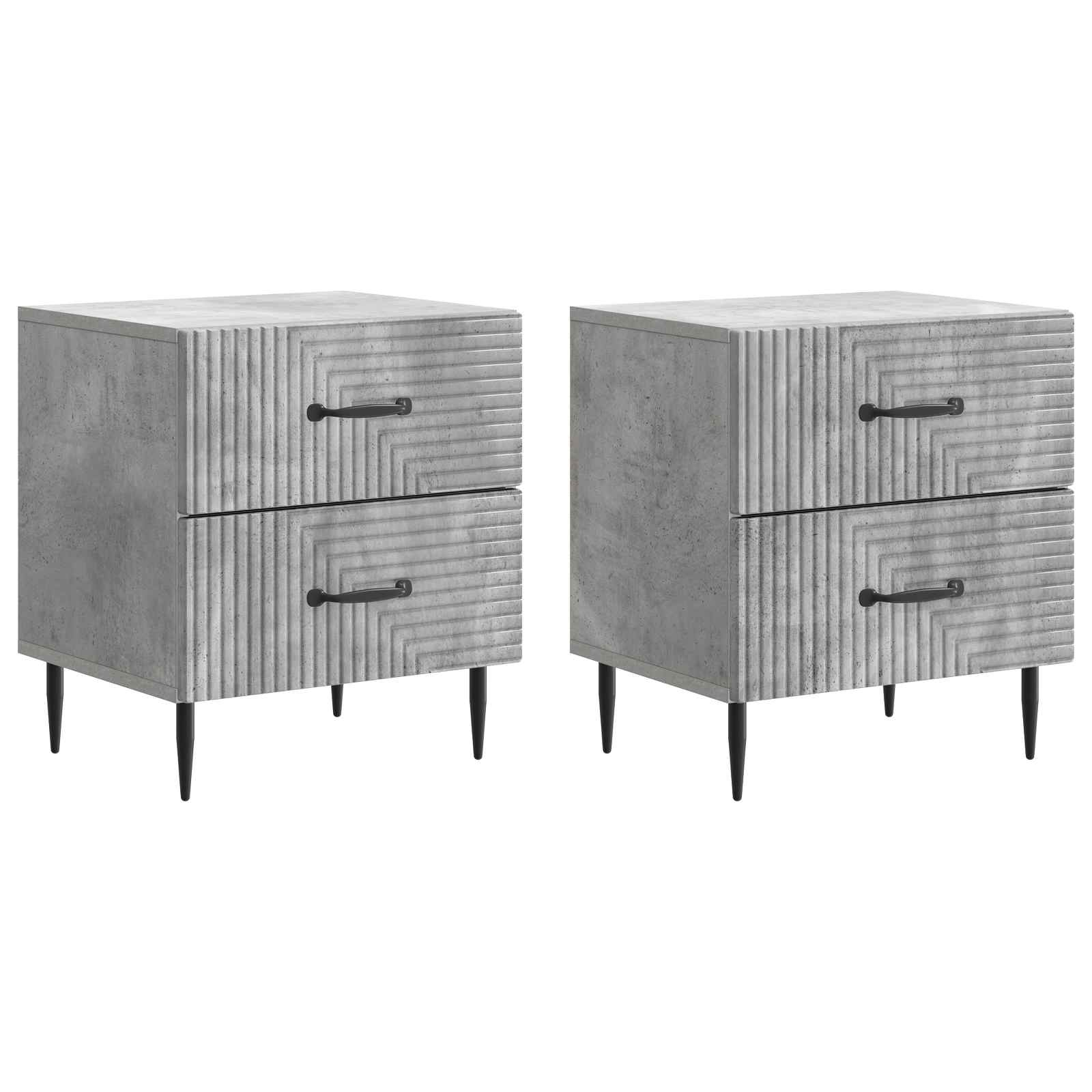 vidaXL Armario de Noche 2 uds. 43 x 34,5 x 47,5 cm Madera de ingeniería Multicolor