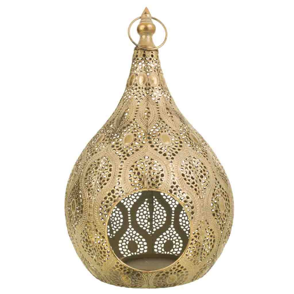Wonderlust Deco - Portavelas de metal dorado 26,5x25,5x40,5 Dorado 26,5x25,5x40,5h cm