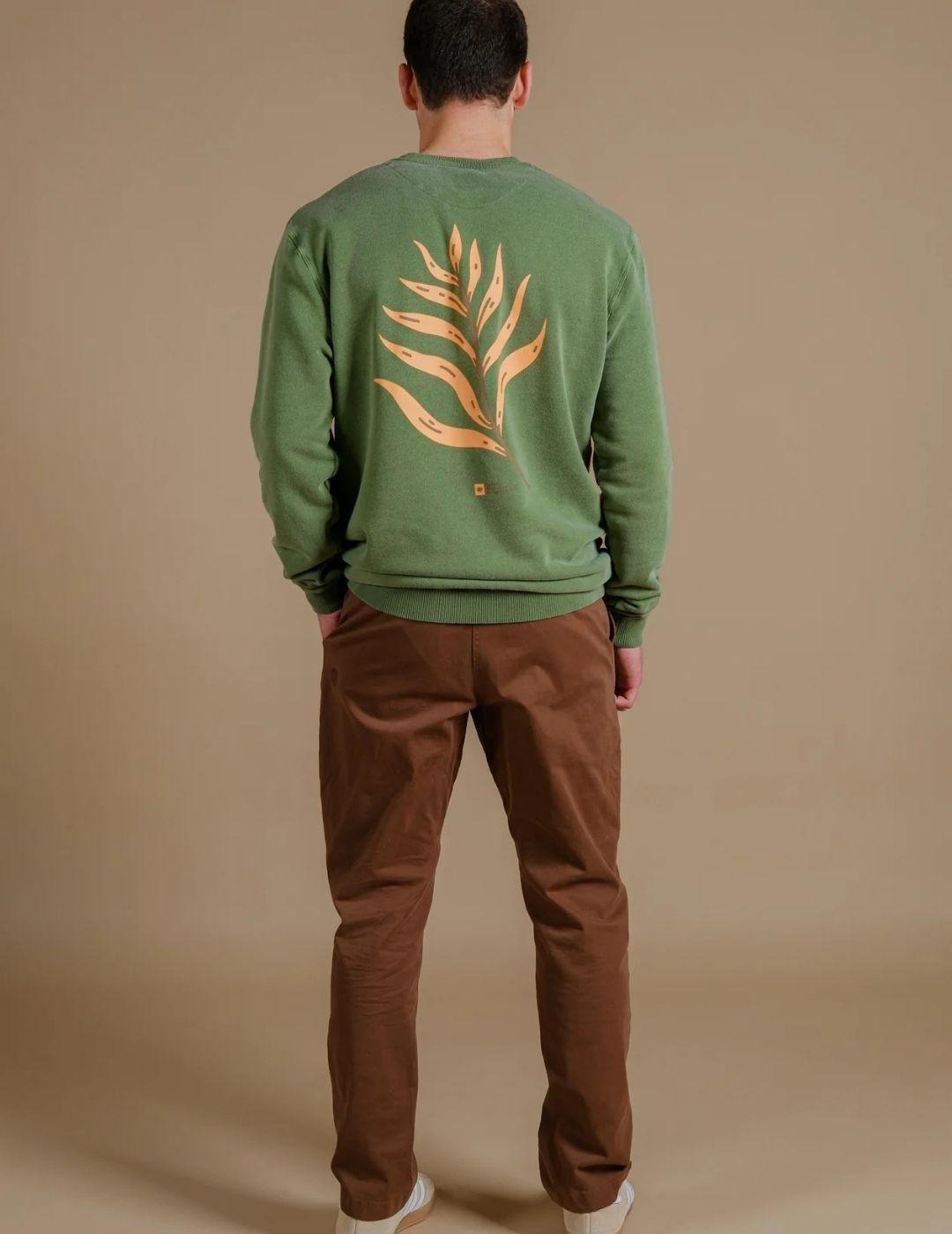 Sudadera Trendsplant Palmeral Verde hombre