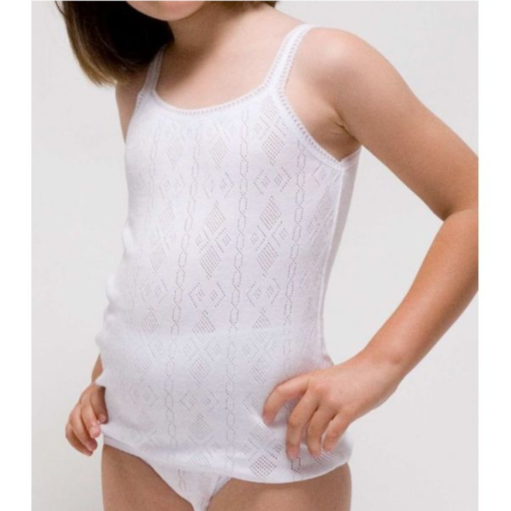 Camiseta interior de niña calada de tirantes de marca RAPIFE