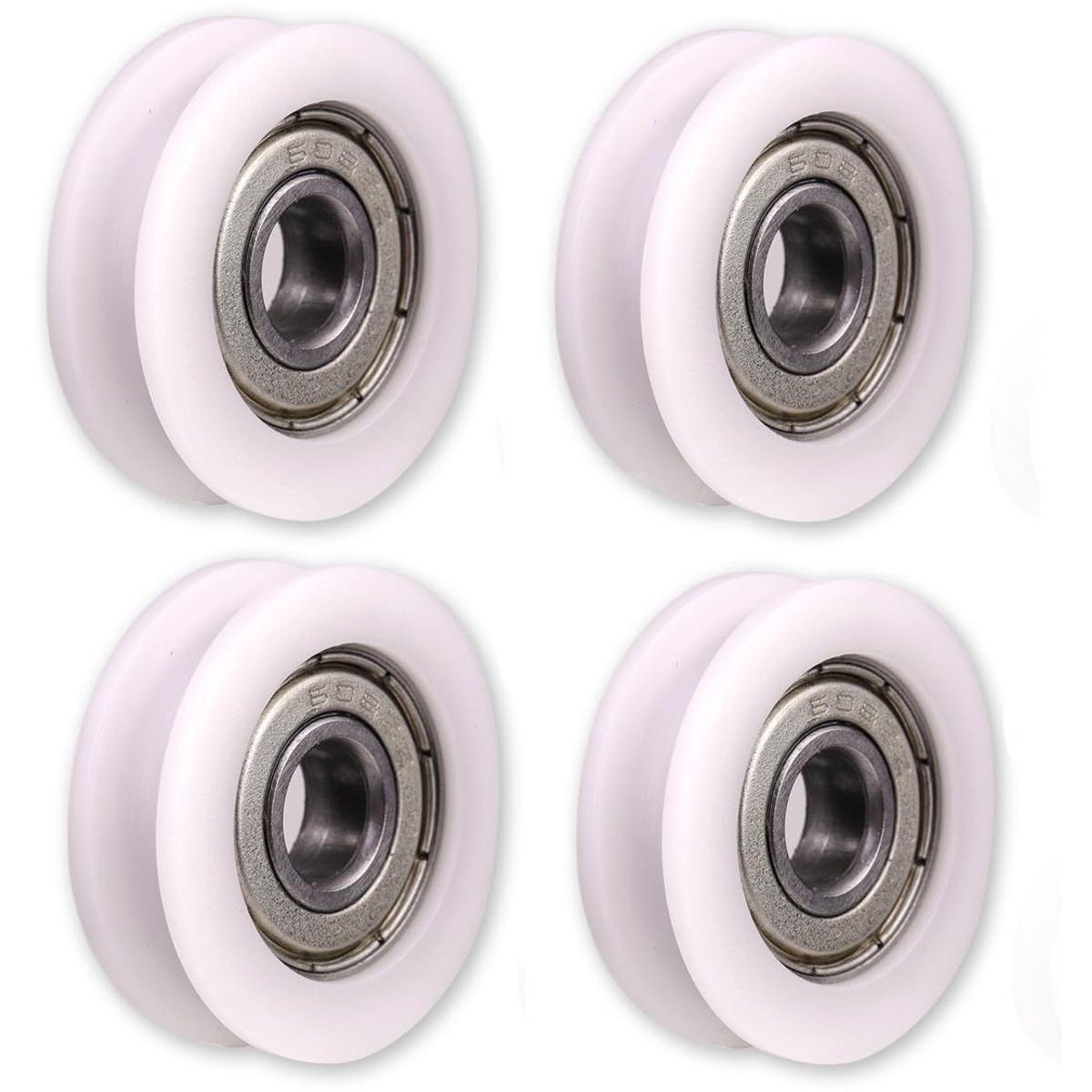 Ronde Nylon Katrol Wielenset voor Glijdende Deuren en Meubelhardware - 5x24x7mm - 4 Stuks