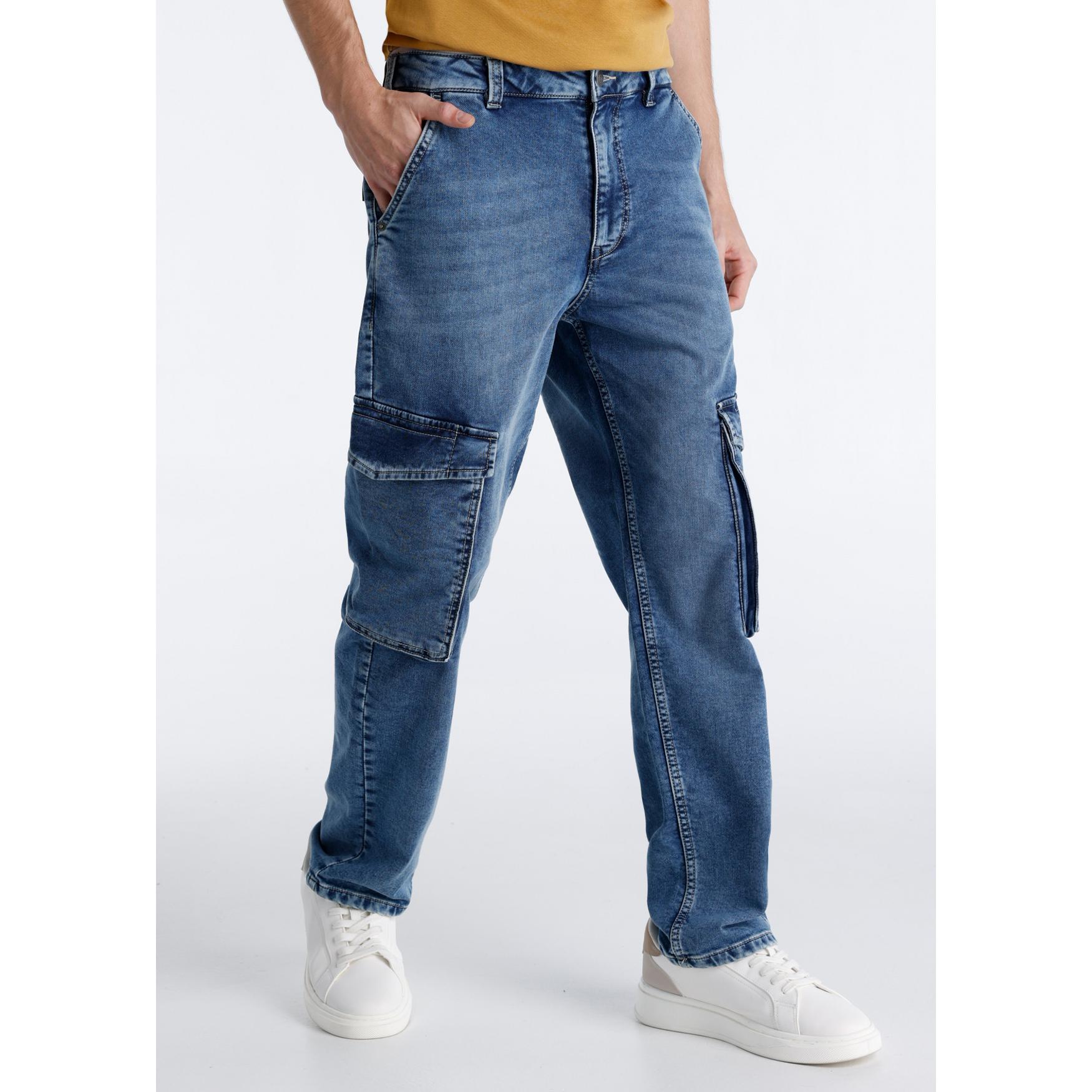 SIX VALVES - Pantalones Cargo Dobby Blue - Tallaje en Pulgadas- Tallaje en Pulgadas