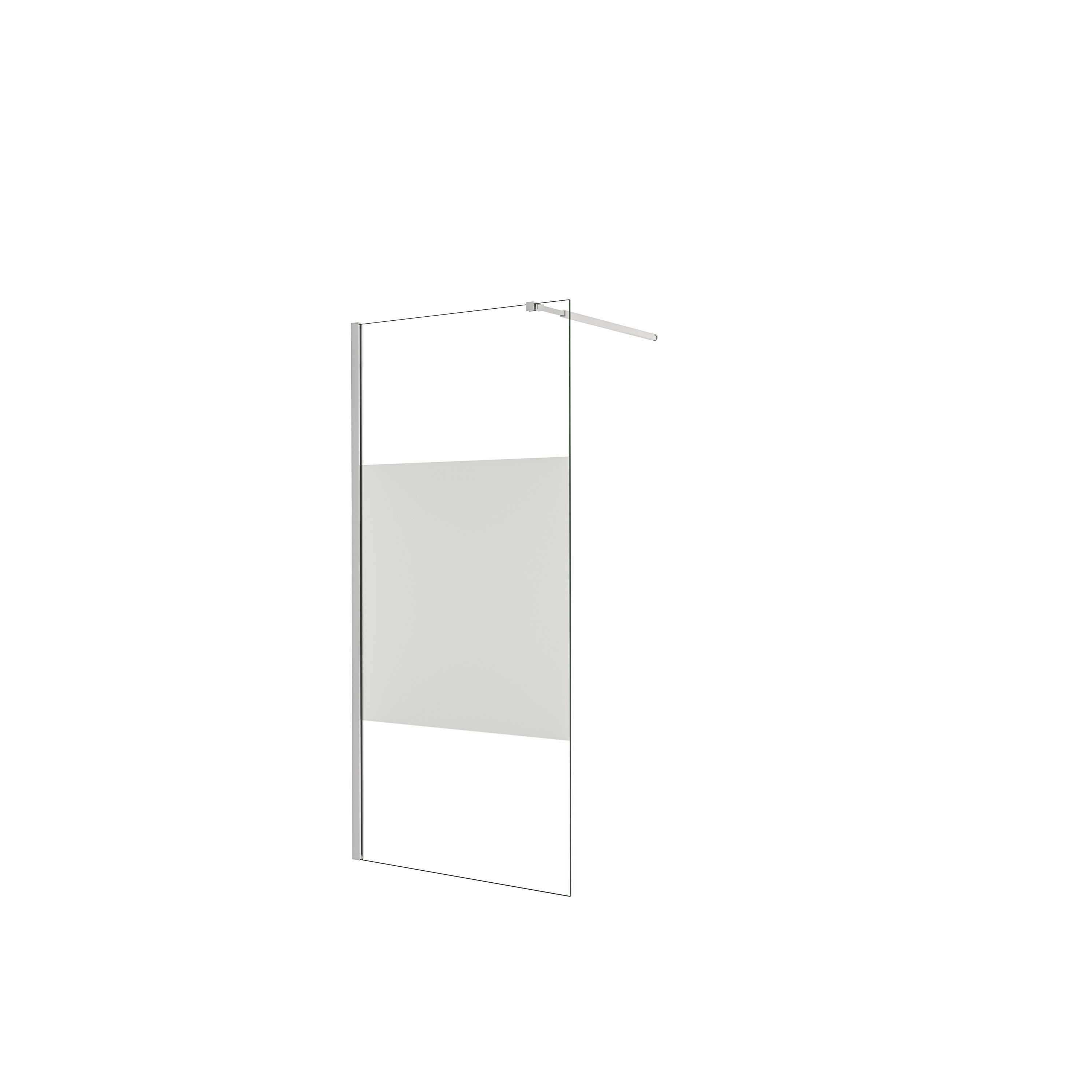 AICA SANITARIOS - Mampara de ducha fija - Serigrafiado Central Vidrio 8mm con Película de Seguridad a Prueba de Explosiones - Barra 73-120cm - Altura 200cm