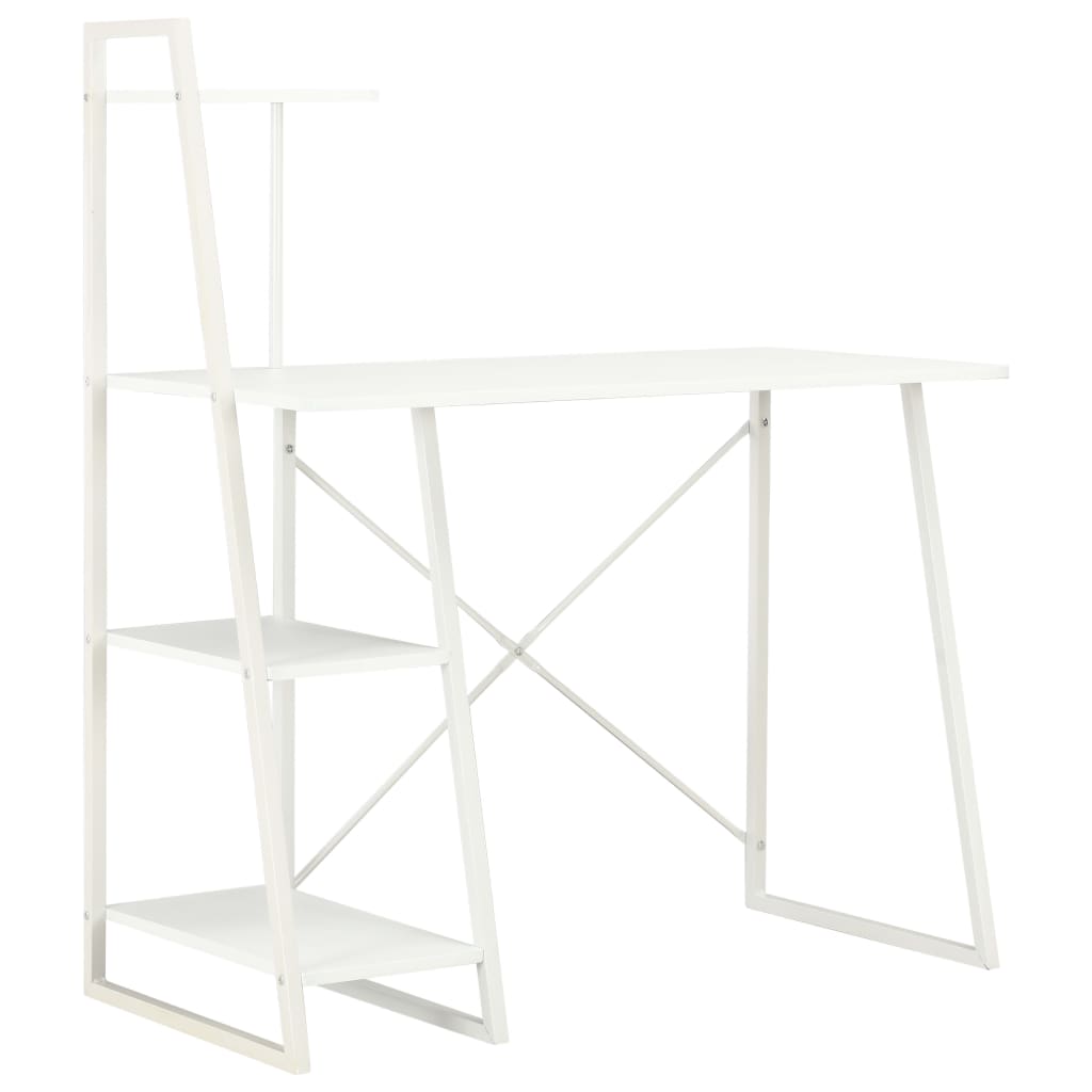 vidaXL Escritorio con estantería color roble y negro 102x50x117 cm en color negro y roble/Negro y marrón/Blanco | estructura resistente ideal para salón dormitorio o estudio