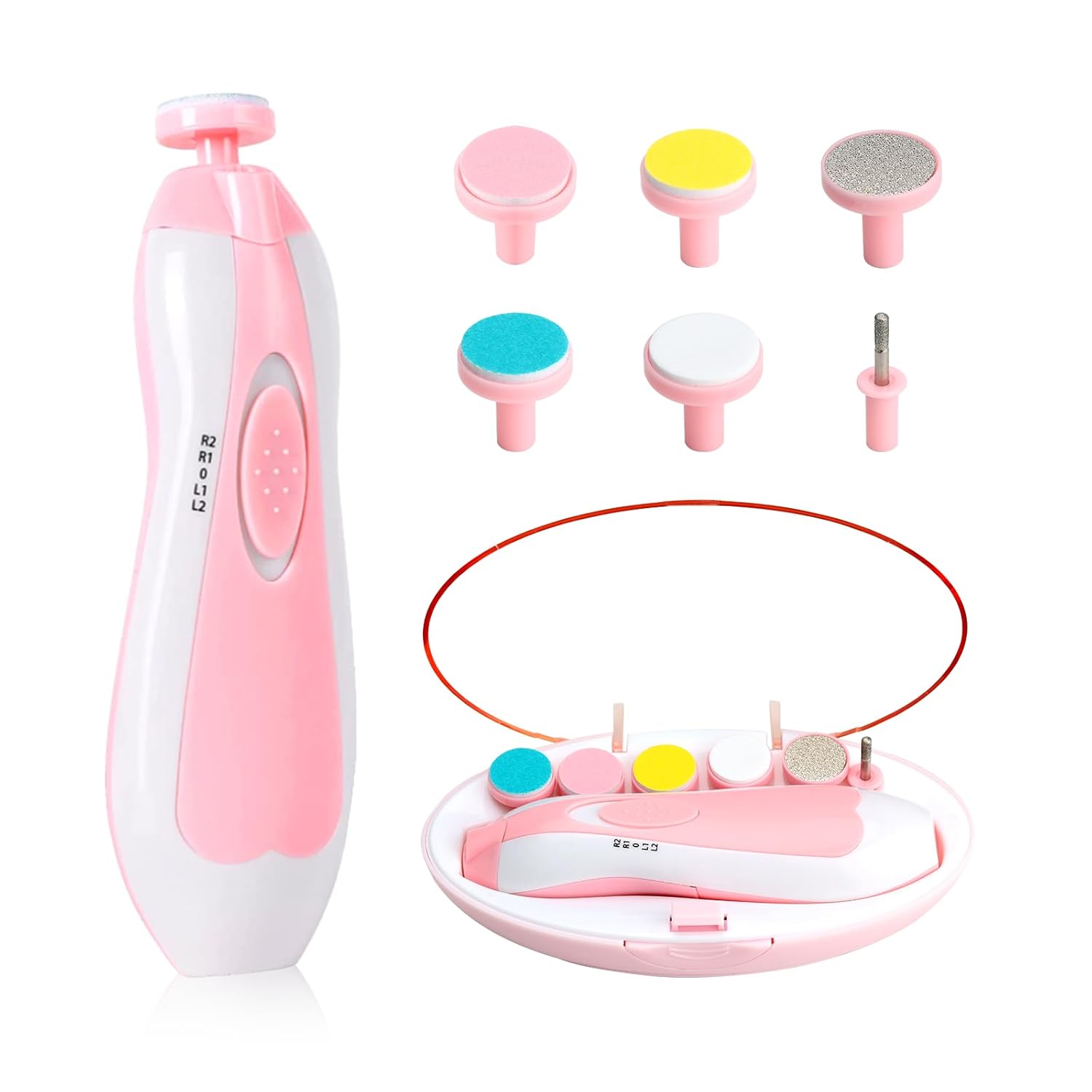 CA Cortadora de uñas para bebé eléctrica, cortaúñas para bebé, 6 en 1 lima de uñas para bebé, kit de manicura para niños o adultos