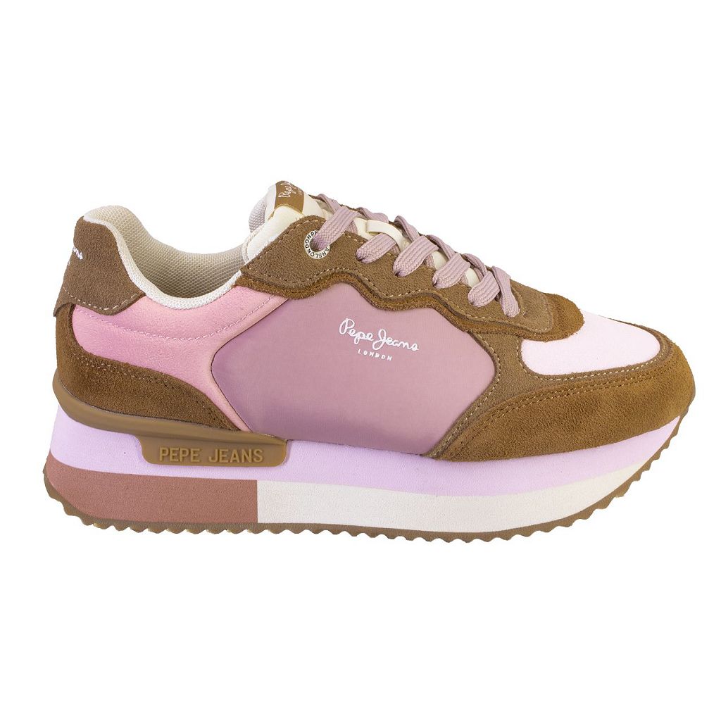 PEPE JEANS PLS60025 Zapatillas casual de mujer marron y rosa 624