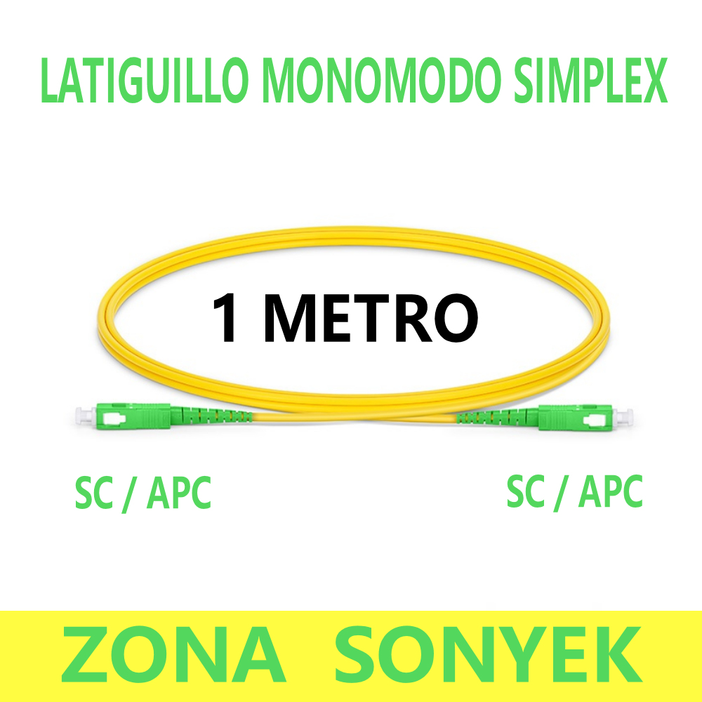Latiguillo Fibra óptica monomodo Simplex.  SC APC - SC APC. TRICOM
