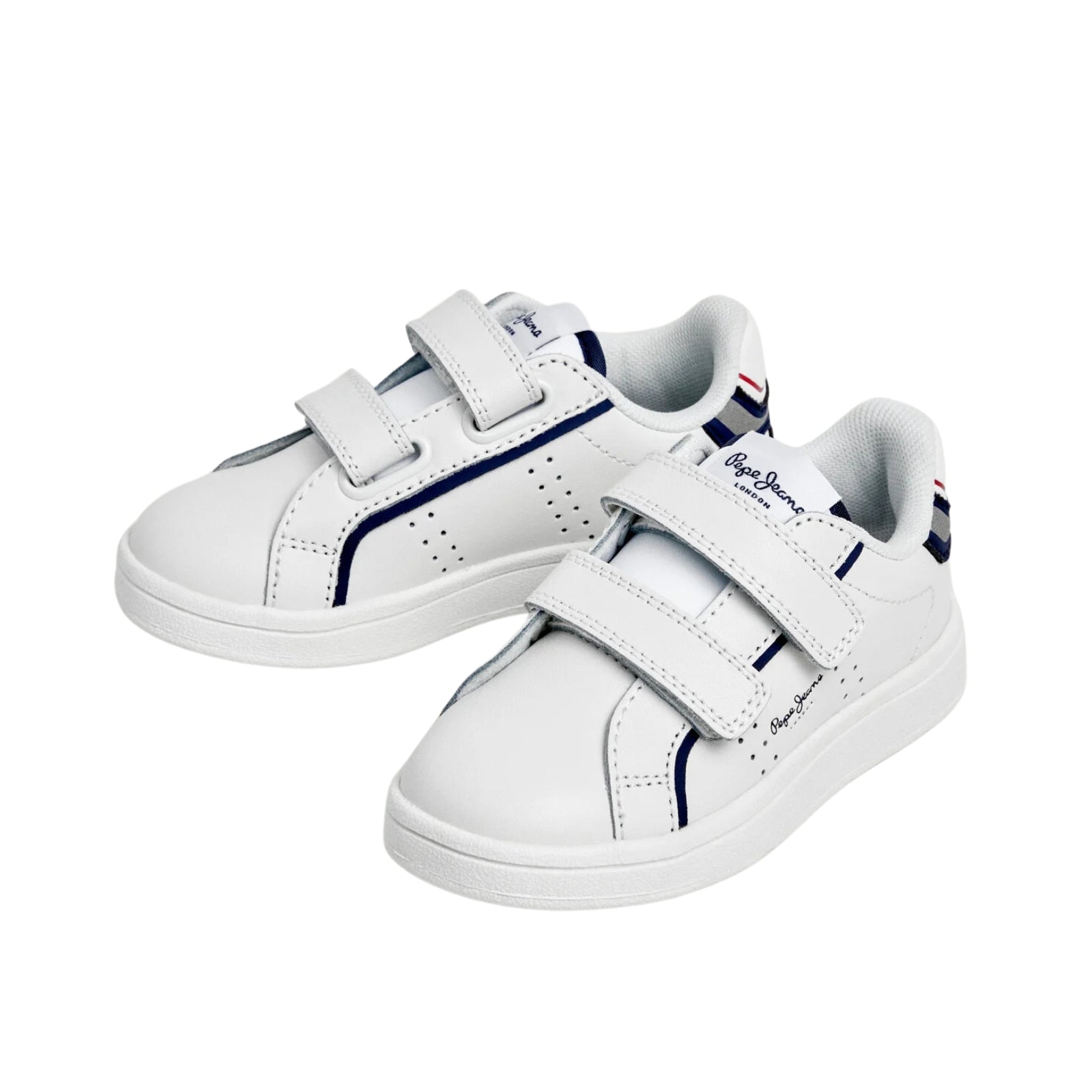 Pepe Jeans - Player Young Bk Pbs000010-800 - Sneakers Blancas De Piel Con Cierre De Velcro - Niño