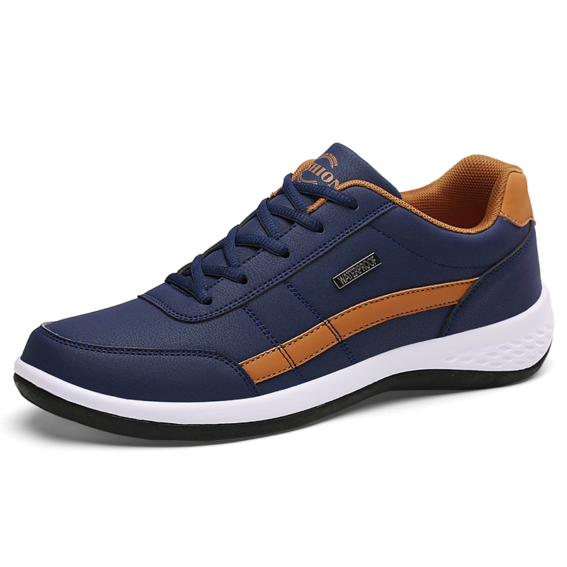 TK Zapatos Casuales Para Hombre PU Cuero Ligeros Y Cómodos Deportivos Al Aire Libre Con Cordones Moda Transversal