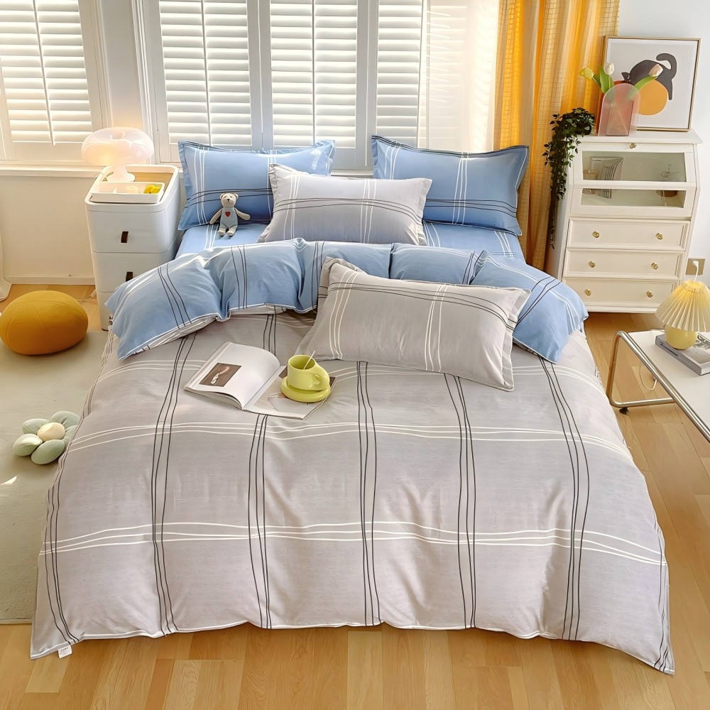 Juego de Funda Nórdica 4 Piezas de Algodón Alta Calidad Juego de Ropa de Cama- Dibujo Elegante - Varios Tamaños Disponibles