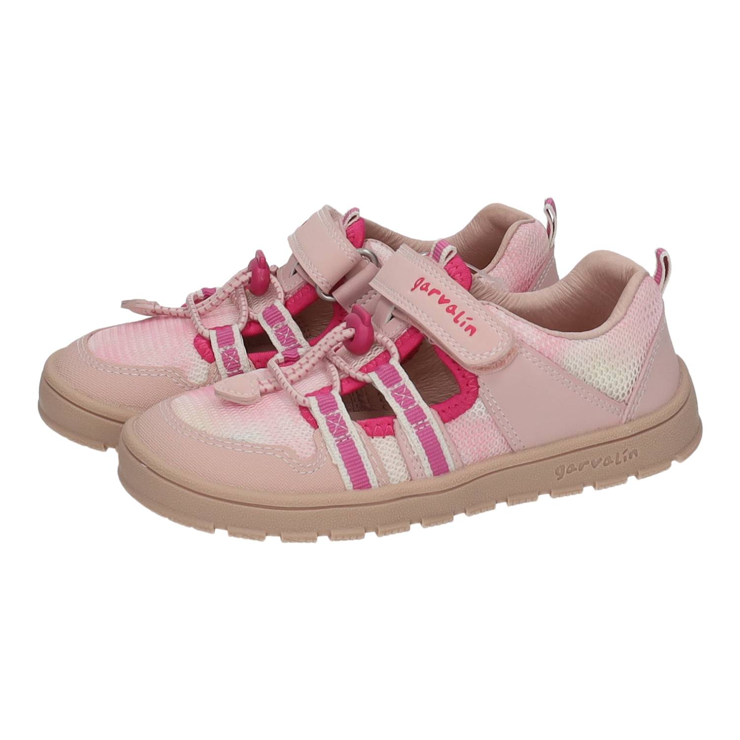 Sandalias marca GARVALÍN para niña en color rosa. Sandalias deportivas Garvalín para niña en tonos rosa, con cierre de cinta adhesiva y elástico