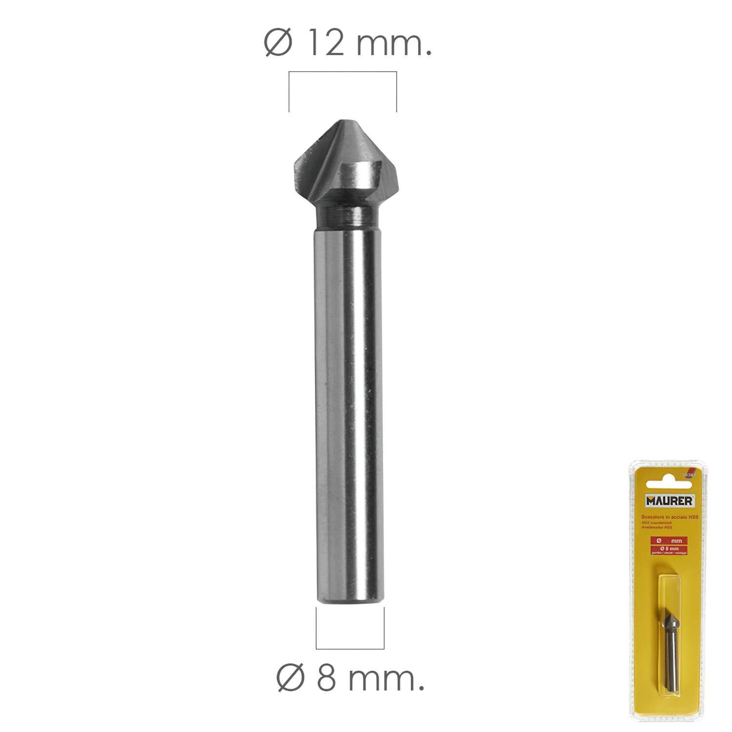 SANCO STORE - MAURER Fresa Vaciadora HSS Ø 12 mm. Para Taladro / Fresadora