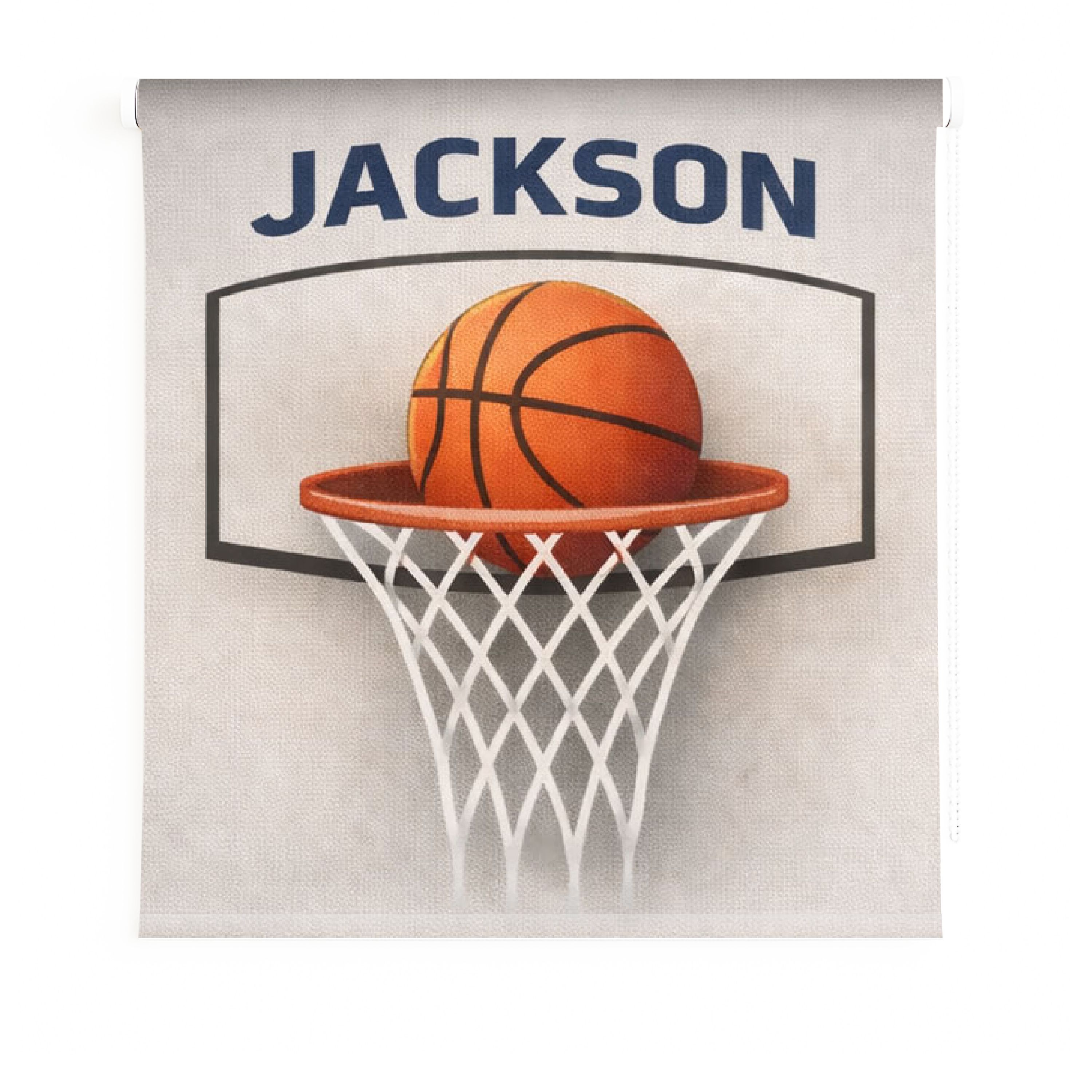 Estor Enrollable Personalizado Baloncesto con Nombre | Estor Juvenil a Medida que Deja Pasar Luz