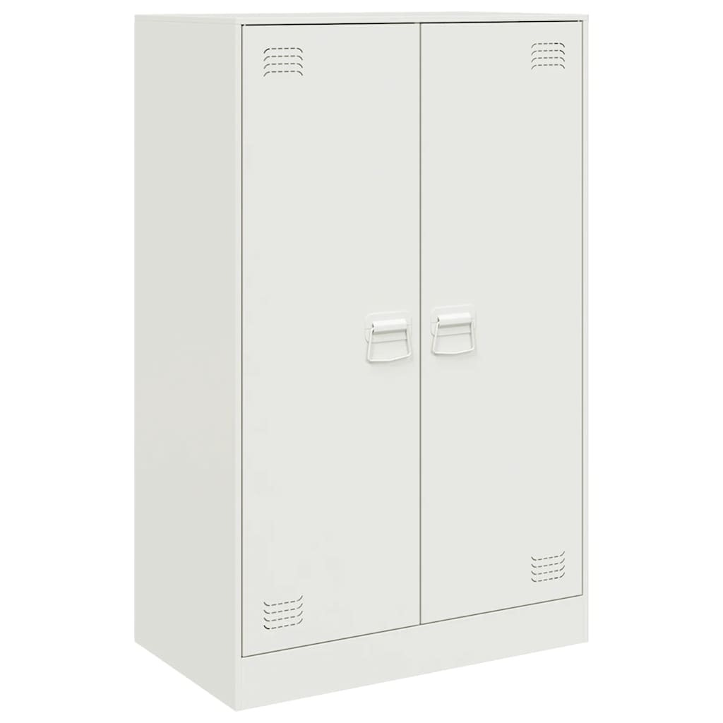 vidaXL Aparador de acero blanco 67x39x107 cm