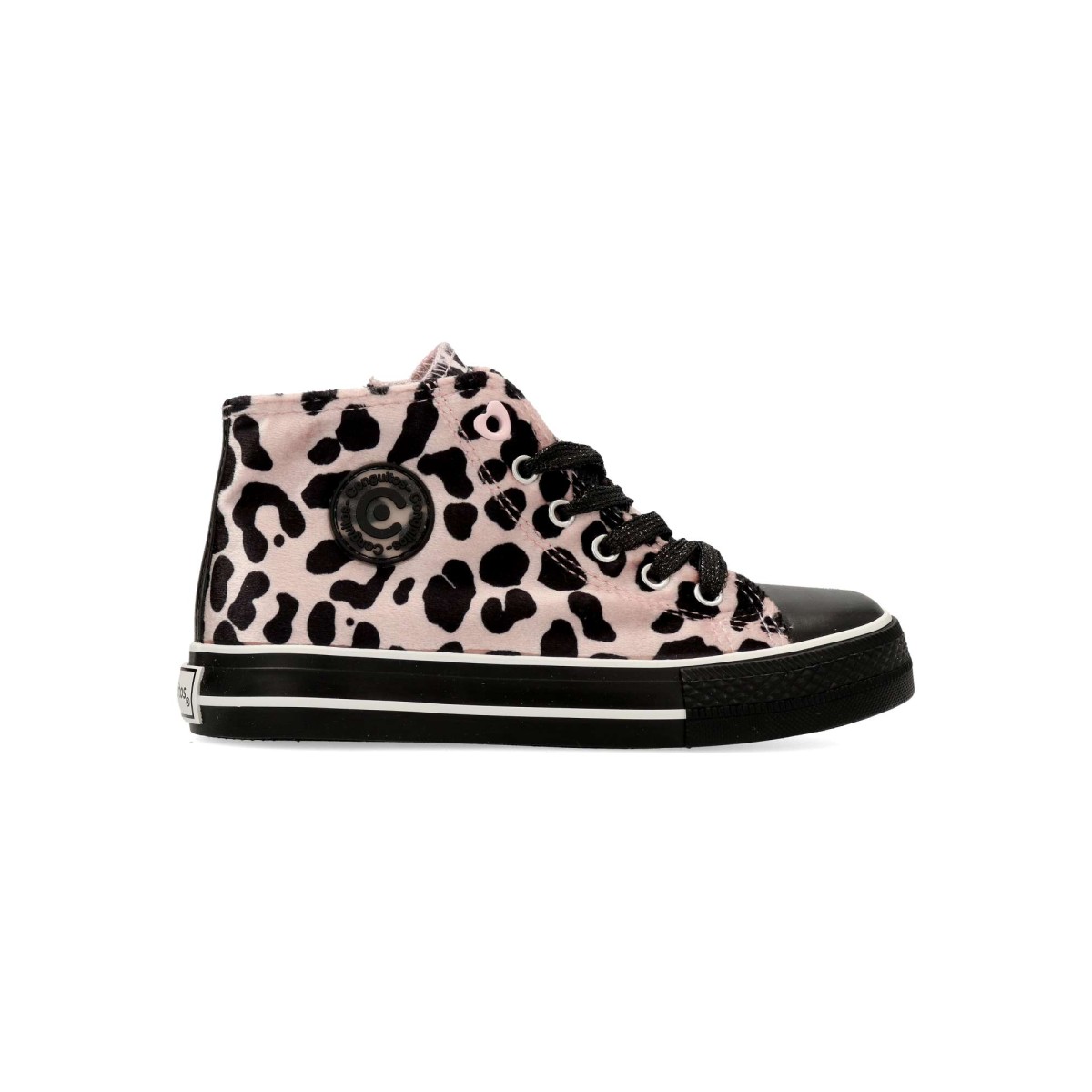 Conguitos - Botines casuales para niña con diseño animal print rosa, cierre de cordones y cremallera, fáciles de poner y quitar
