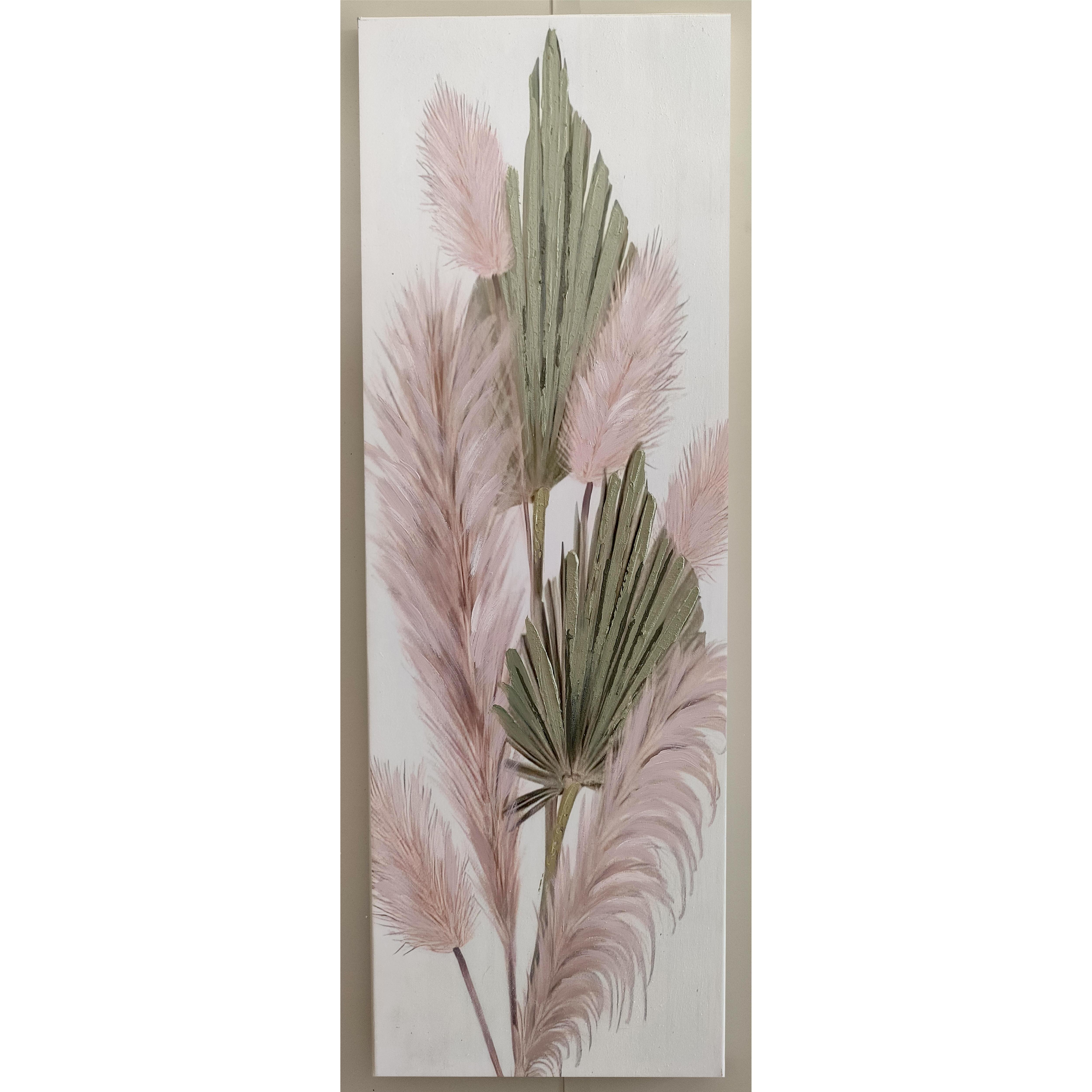 Factory Cuadros Cuadro Lienzo Pintura Original Hojas 90x30cm - Decoración Salón