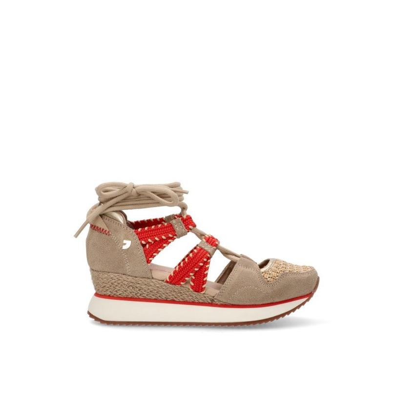 Zapatillas Gioseppo - Mujer - Cuña Media - Modelo Griswold - Color Beige