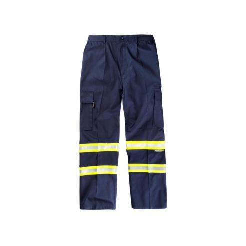 Pantalón de Trabajo con Cintura Elástica y Cintas Reflectantes Bicolores