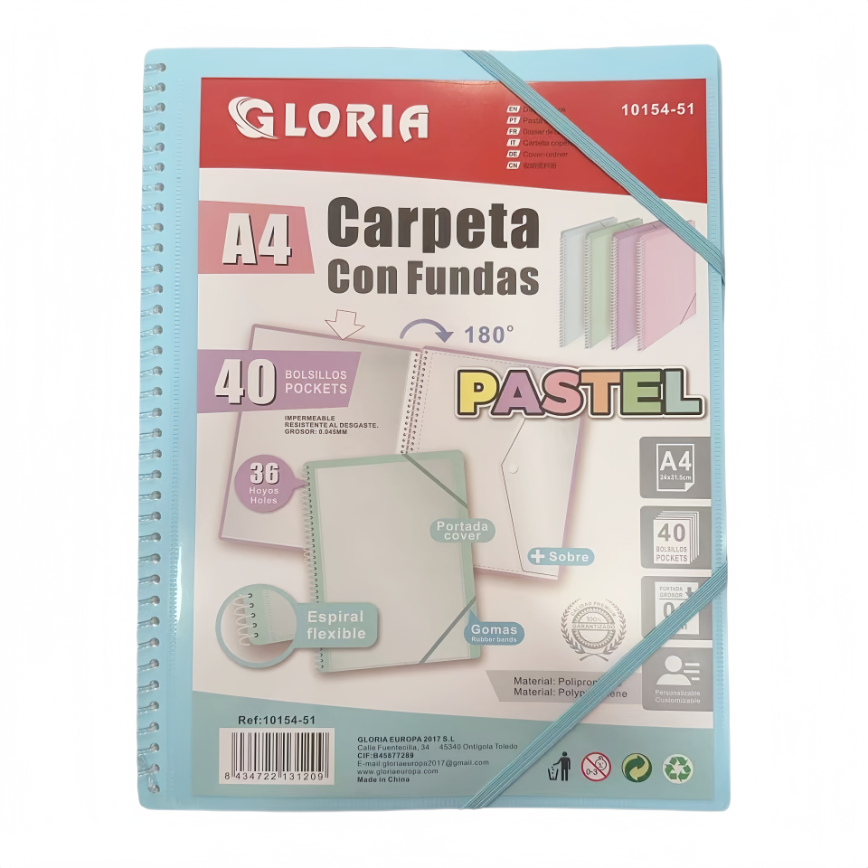 Carpeta clasificadora Carpeta de fundas de 20,30,40 y 60 Fundas con portada personalizable
