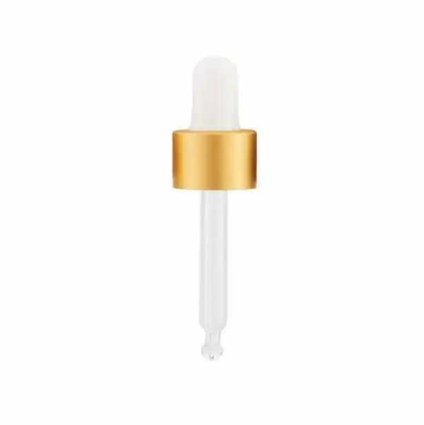 Camassia Pipeta Cuentagotas Blanca-oro para Botellas de Vidrio 30 Ml con Rosca de 18 Mm | Envases | para Botellas de Vidrio 30ml con Rosca de 18mm