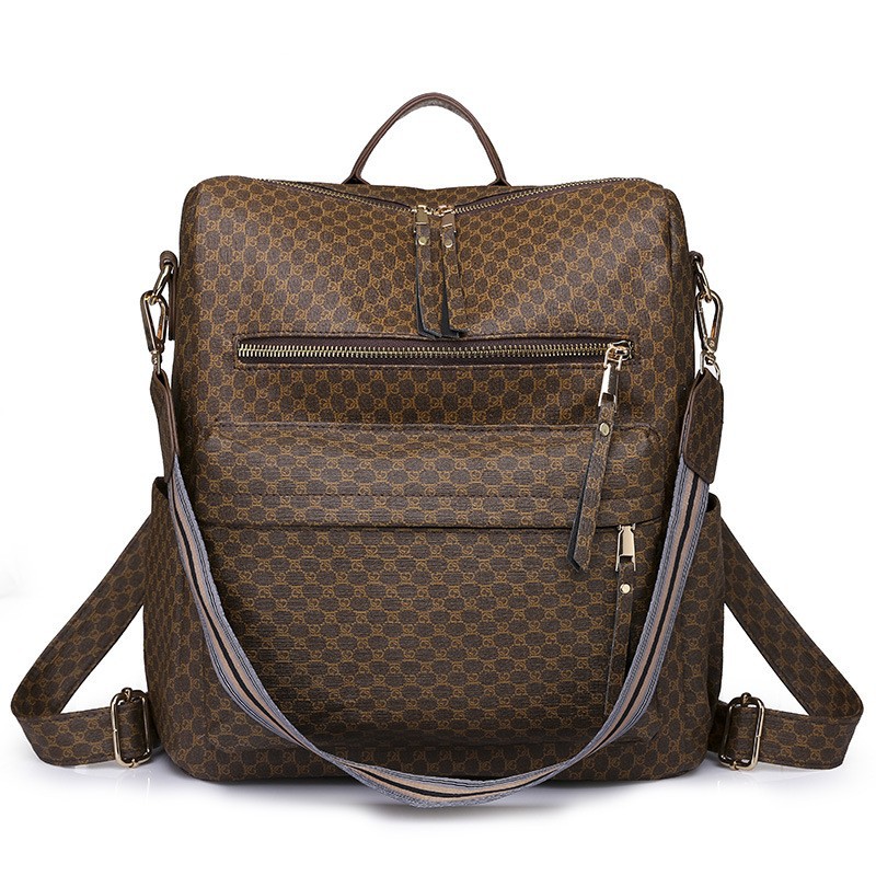 Mochila de moda para mujer, bolso de hombro multifuncional de cuero para mujer, bolso de viaje, bolso de mano