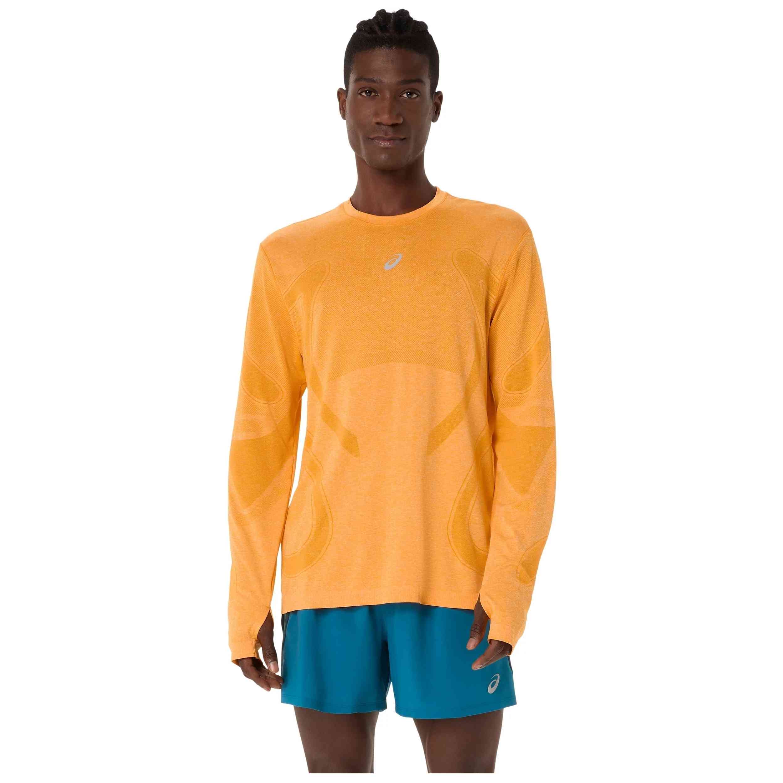 Camiseta De Manga Larga Asics modelo 2011D356-800 para hombre y mujer en color Naranja