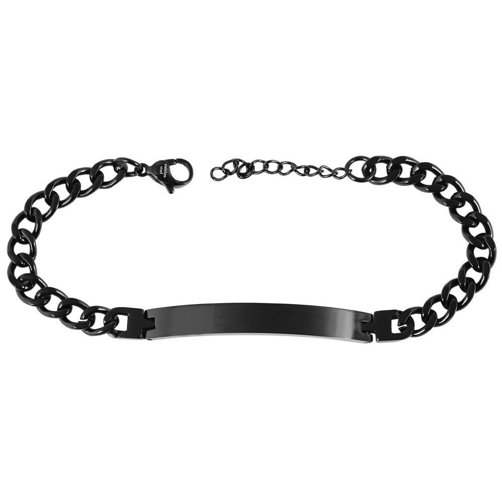 Akzent® Pulsera Preta em Aço Inoxidável - 0173