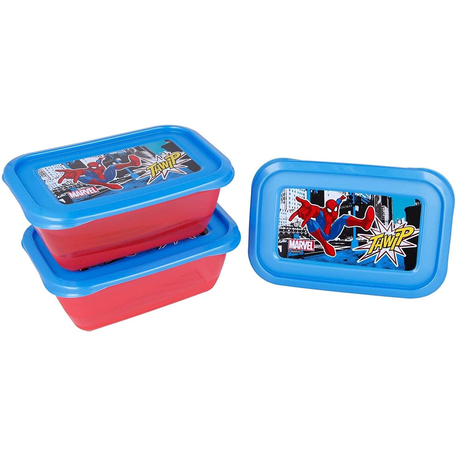 Stor Set 3 Recipientes Spiderman Marvel 540Ml Producto Oficial Especial Regalos Para Todos