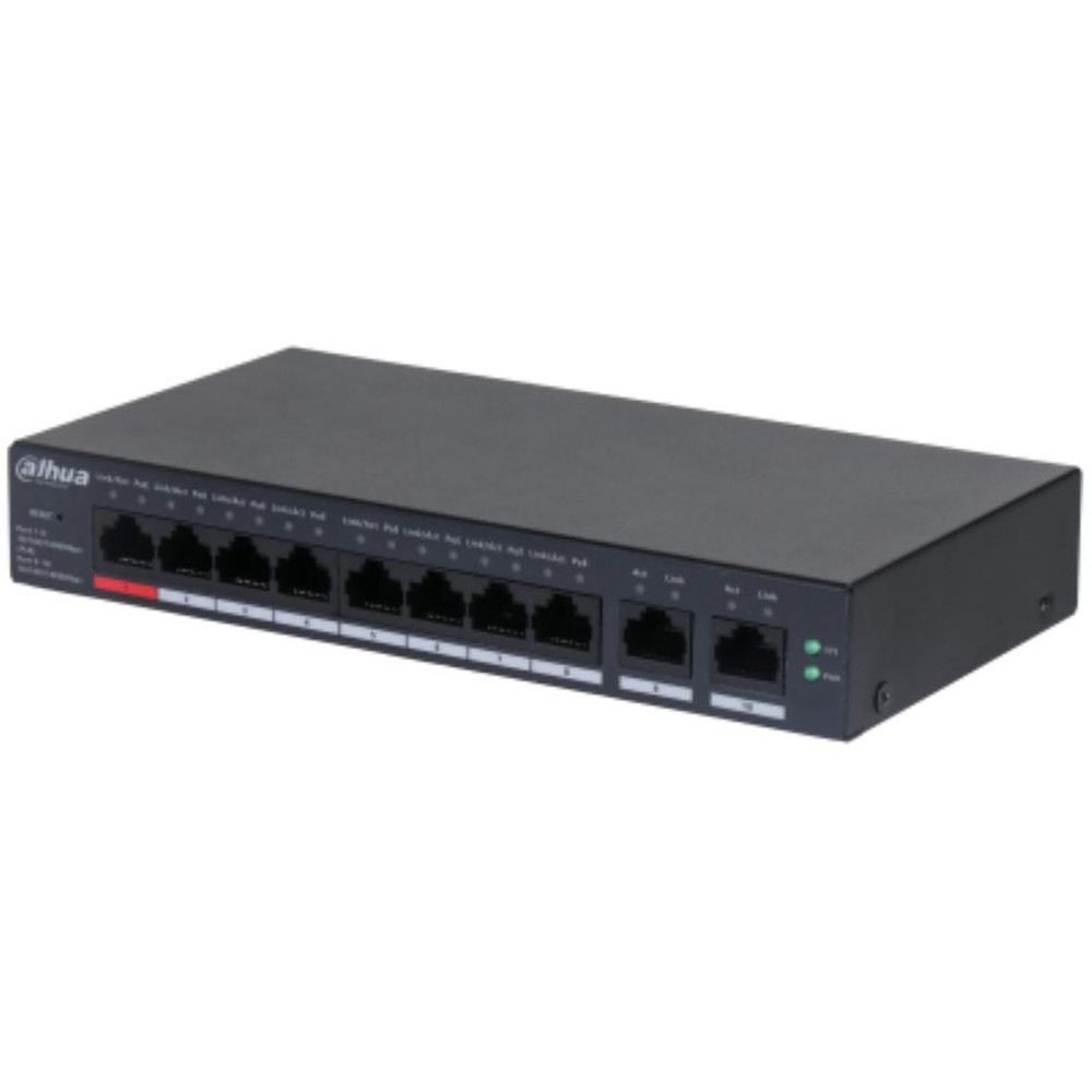 Dahua - Switch gestionado L2 Gigabit Ethernet con PoE 8 puertos DH-CS4010-8GT-110 para redes profesionales, administración web y en la nube, QoS y VLAN