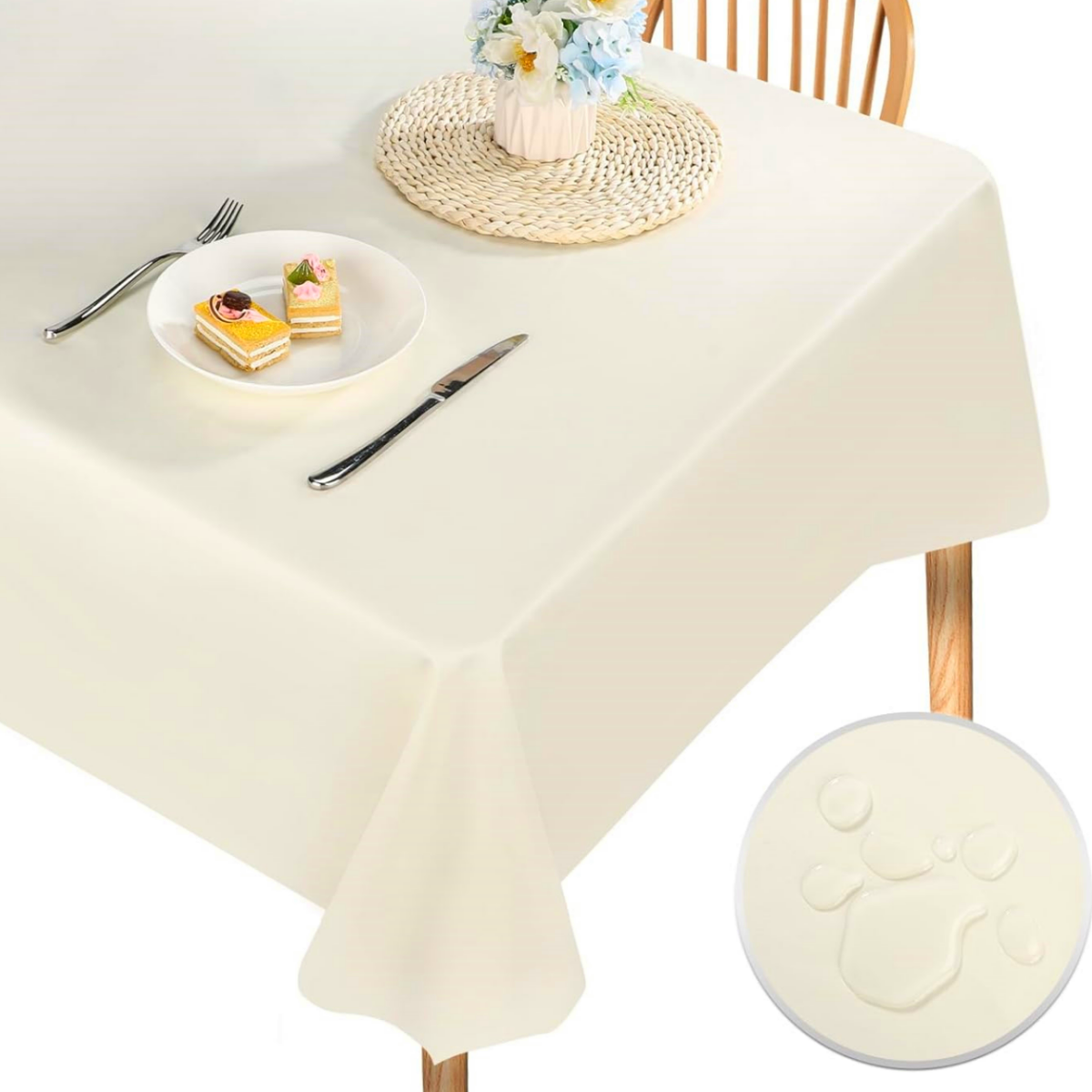 Mantel Antimanchas, Mantel de Tela ,Lavable, Impermeable, para Comedor, jardín, Fiestas, Bodas o hogar