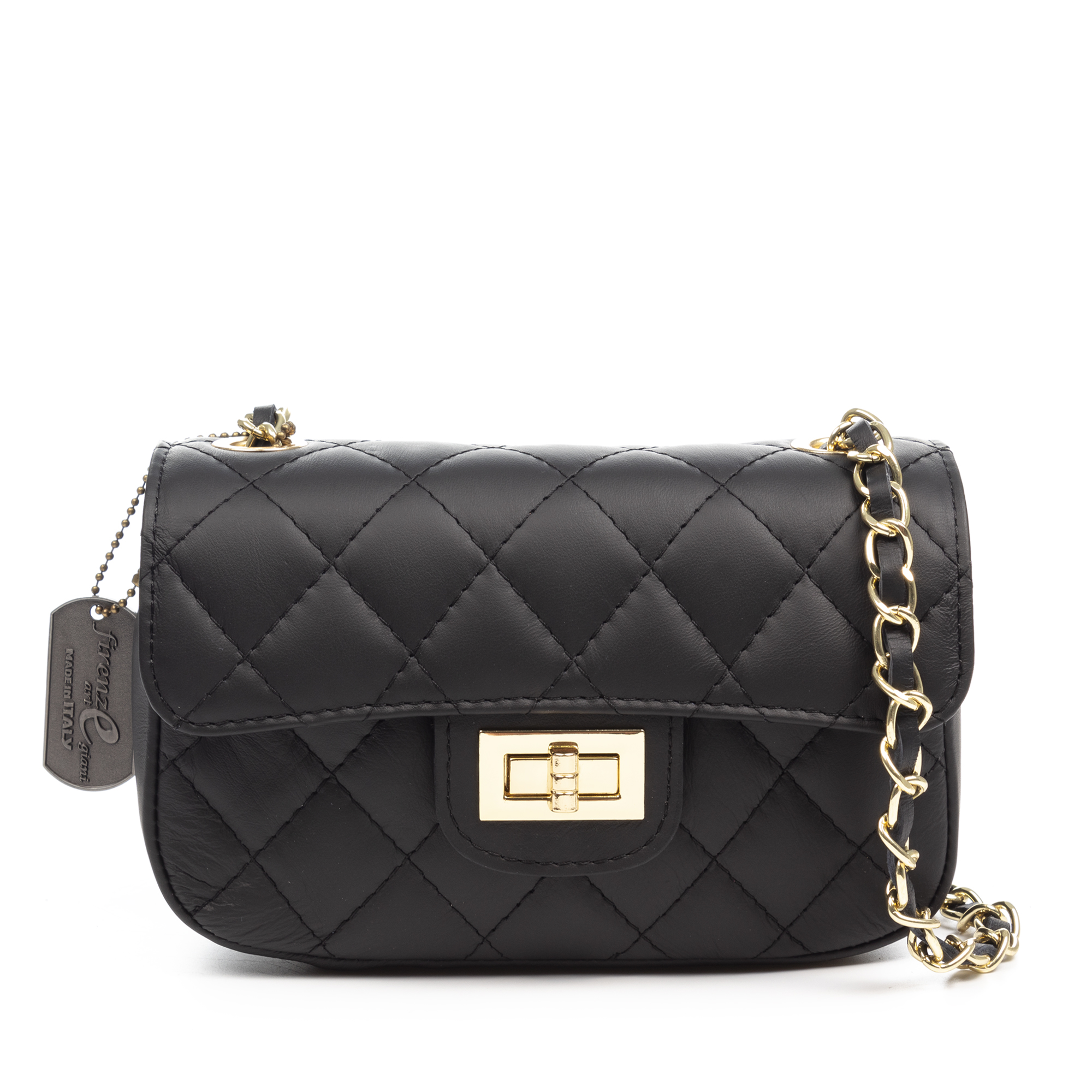 FIRENZE ARTEGIANI Arcola bolso bandolera mujer. Piel auténtica acabado Sauvage acolchado. Fabricado en Italia 20x7x13 Cm.