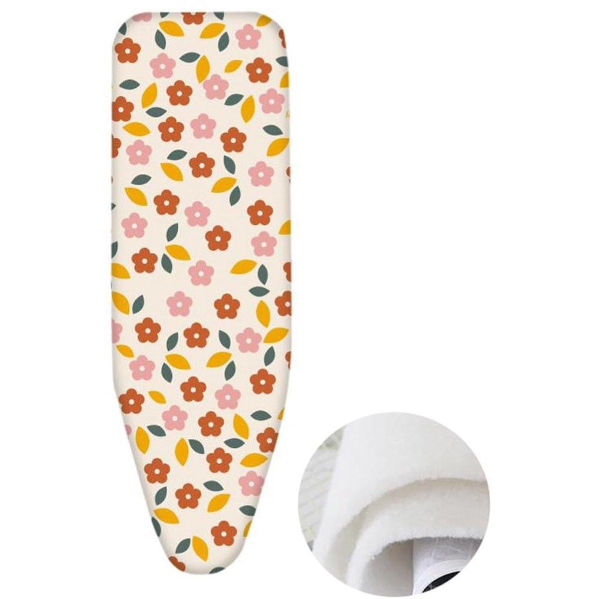 Funda para tabla de planchar - Funda de lujo con estampado de peonías y acolchado de doble capa para tablas de planchar de 110 x 33 cm - Multicolor