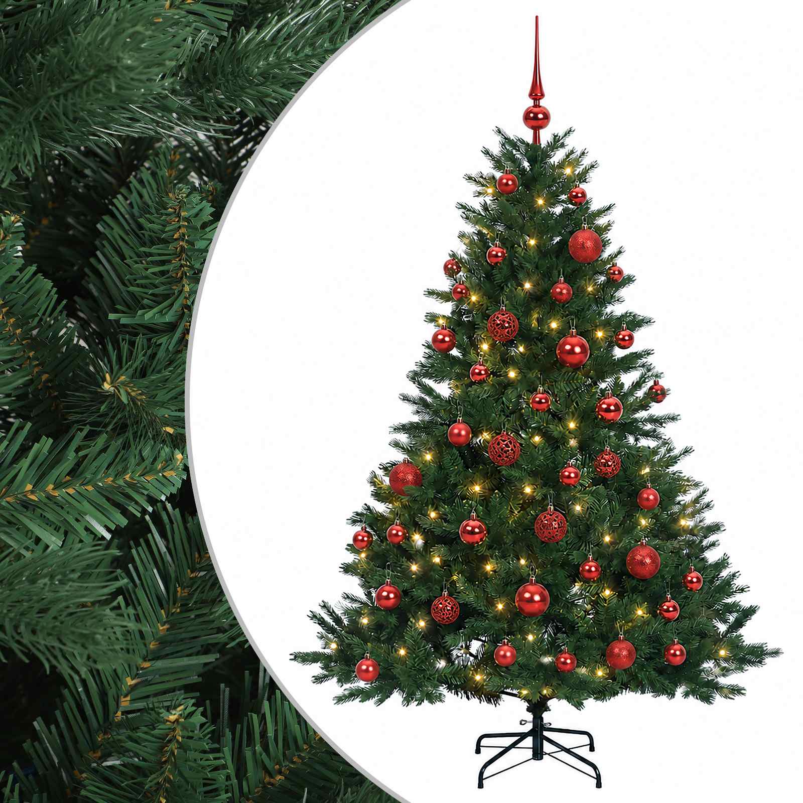 vidaXL Árbol de Navidad artificial con bolas 120 cm 150 LED Multicolor