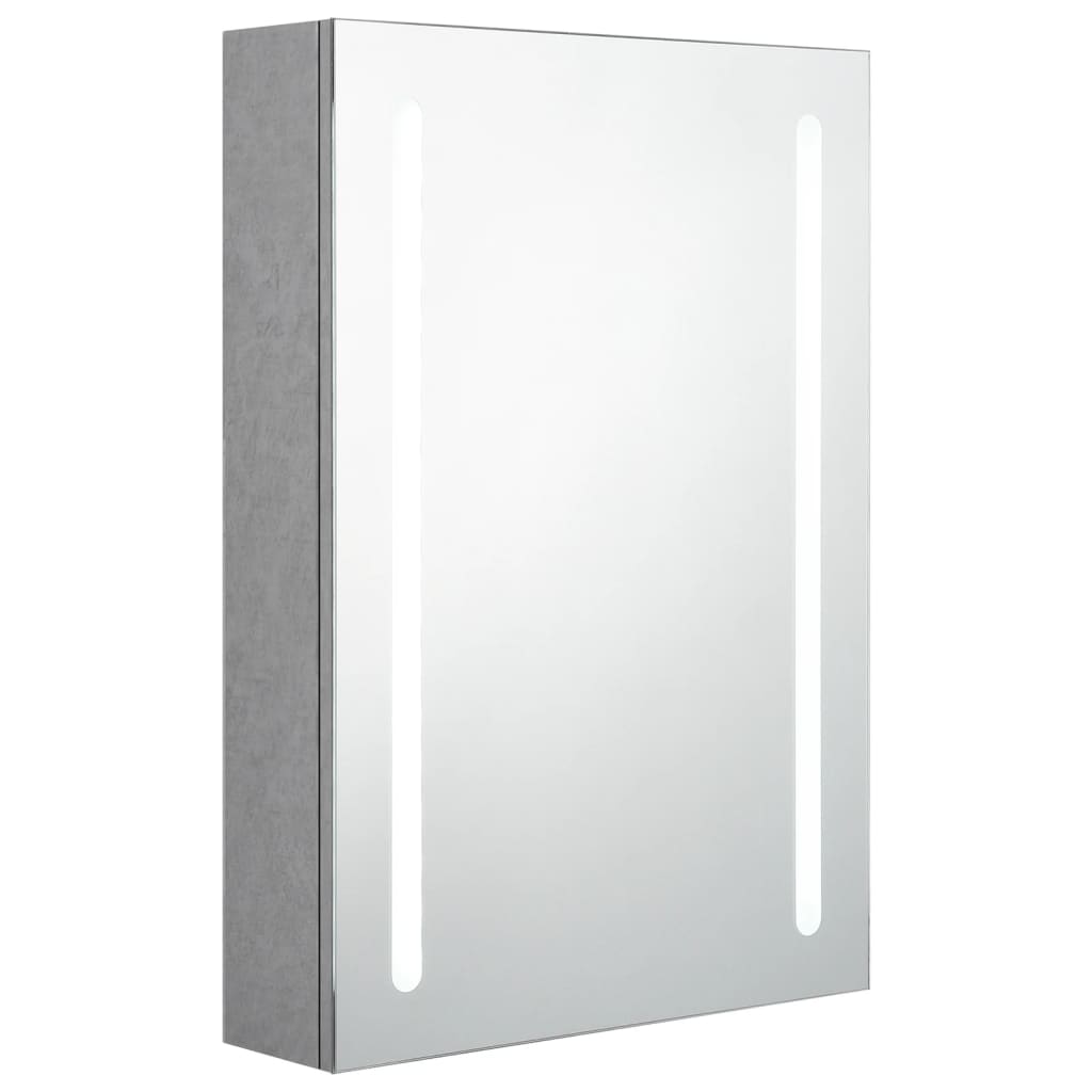vidaXL Armario de baño con espejo y LED gris hormigón 50x13x70 cm