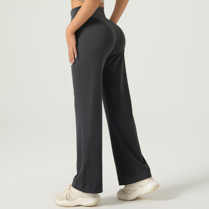 ZEY Pantalones deportivos versátiles de estilo callejero con cordón, pantalones informales sueltos color piel, pantalones de pierna ancha sin costuras de alta elasticidad para mujer
