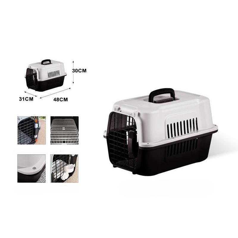 Transportín para Perros y Gatos, Varias Medidas, Caja Transporte Mascotas con Puerta Metálica, Ventilación y Asa Portátil