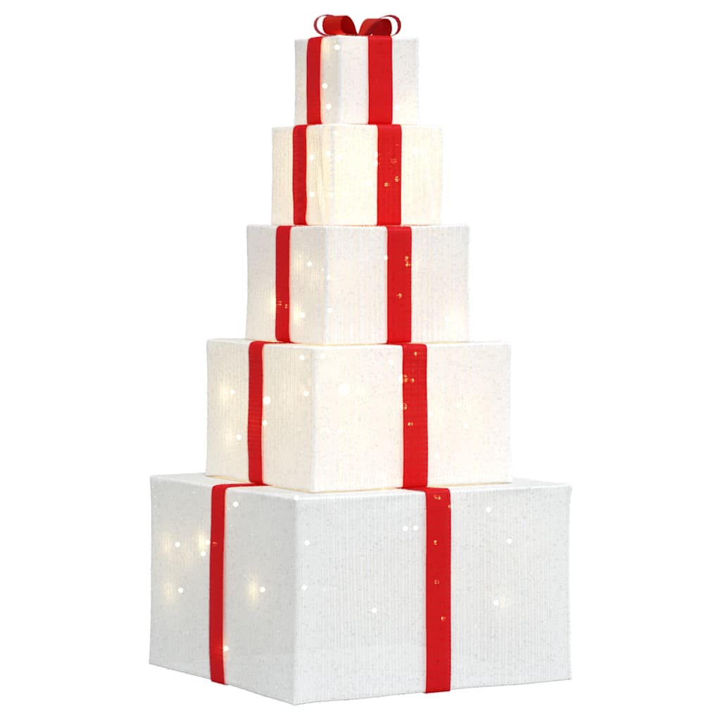vidaXL Caja de Regalo Decoración Navideña 250 LEDs blanco cálido