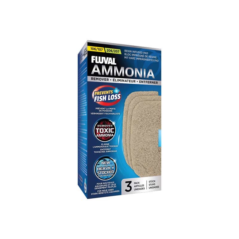 Fluval 107/207 Almohadilla Elimina Amoniaco 3 uds