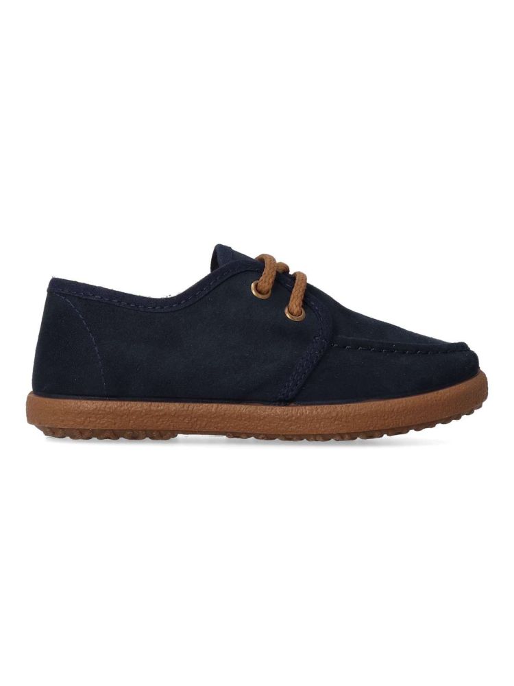 Peke's by Vanessa - Zapatos náuticos para niño con cordones, fabricados en textil serratex, suela de goma ligera y antideslizante, color marino
