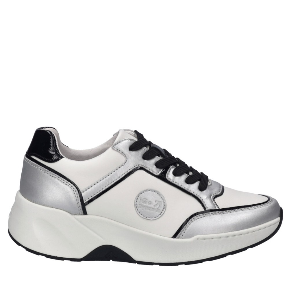Cómoda  Deportiva mujer Josef Seibel LISSI-13 piel plata. Línea iGoDynamick con doble plantilla extraíble para adaptar mejor el ancho y con soporte para la estabilidad Altura 3,5 CM Referencia 96512346752