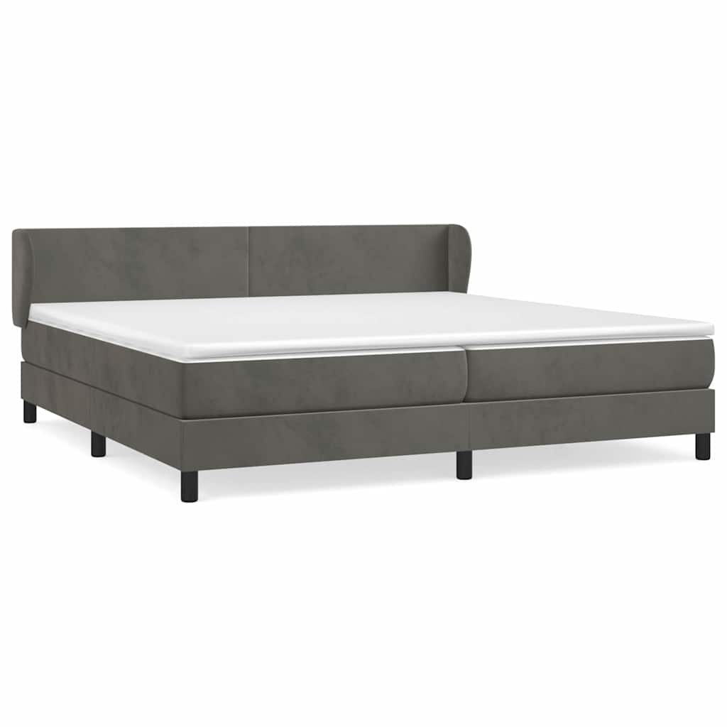 vidaXL Cama box spring con colchón terciopelo  200x200 cm Multicolor