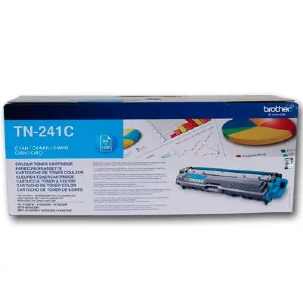 Brother - Tóner TN241C cian compatible con HL-3140CW HL-3150CDW HL-3170CDW DCP-9020CDW MFC-9140CDN MFC-9330CDW MFC-9340CDW DCP-9015CDW, 1400 páginas