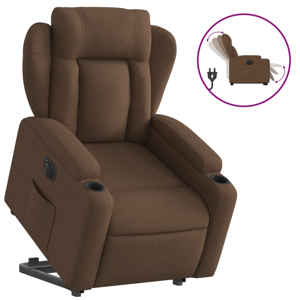 Vidaxl Sillón Eléctrico Reclinable Elevable de Tela Gris Claro