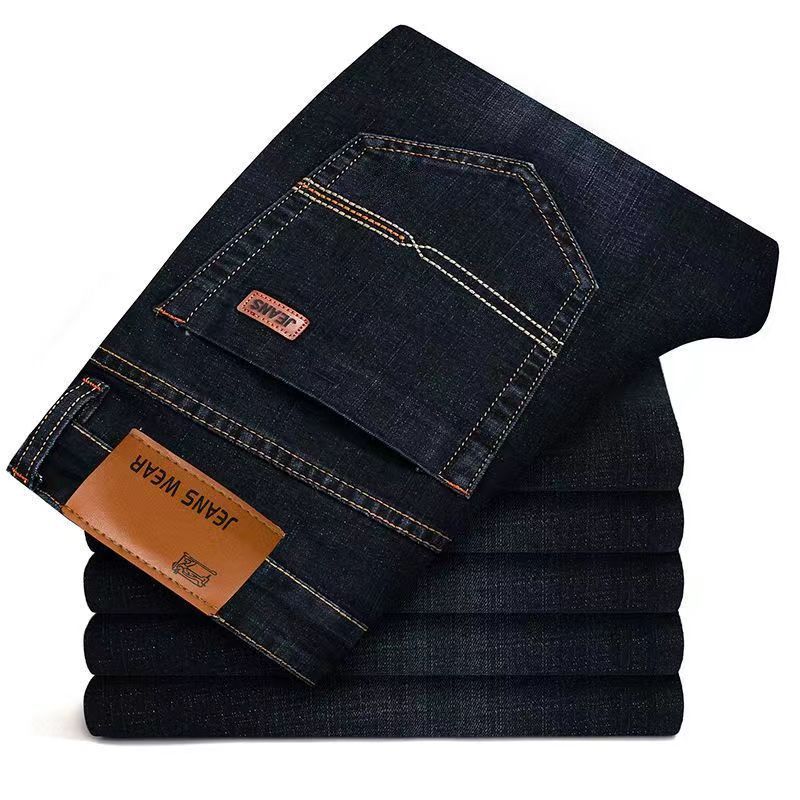TK Nuevos Pantalones Vaqueros De Negocios Para Hombre Cómodos Y Suaves Moda Casual Ajustados Con Cierre De Cremallera Estilo Recto