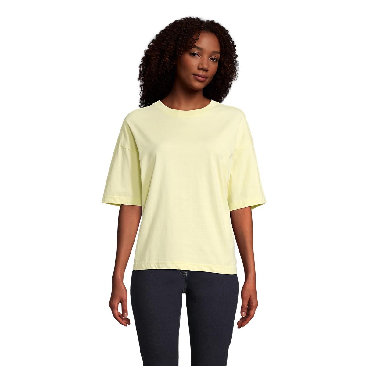 Camiseta Oversize de Manga Corta SOL'S Boxy para Mujer – Camiseta Básica Premium de Algodón, Cuello Redondo, Ajuste Holgado de Estilo Urbano Casual