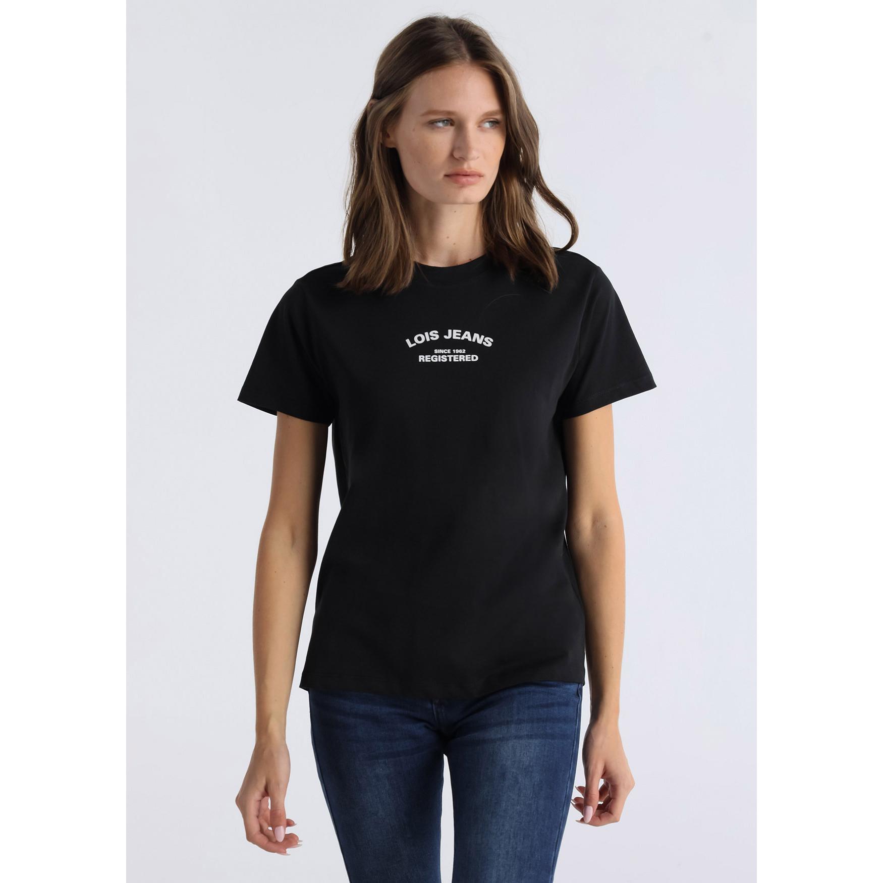 LOIS JEANS - Camiseta basica manga corta cuello caja grafica Brand Lois Jeans